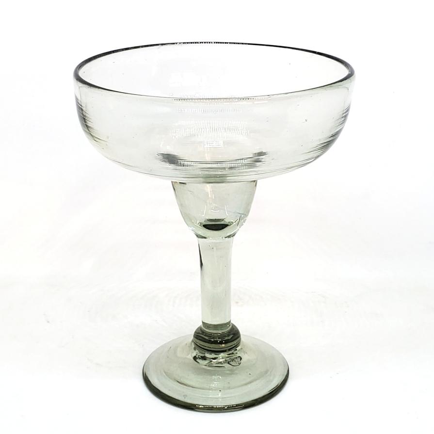 Mexican Margarita Glasses / Clear 14 oz Large Margarita Glasses (set of  6) / For the margarita lover, these enjoyable large sized margarita glasses are individually hand blown and crafted.